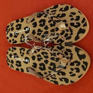 Tahari Cheetah flip flop